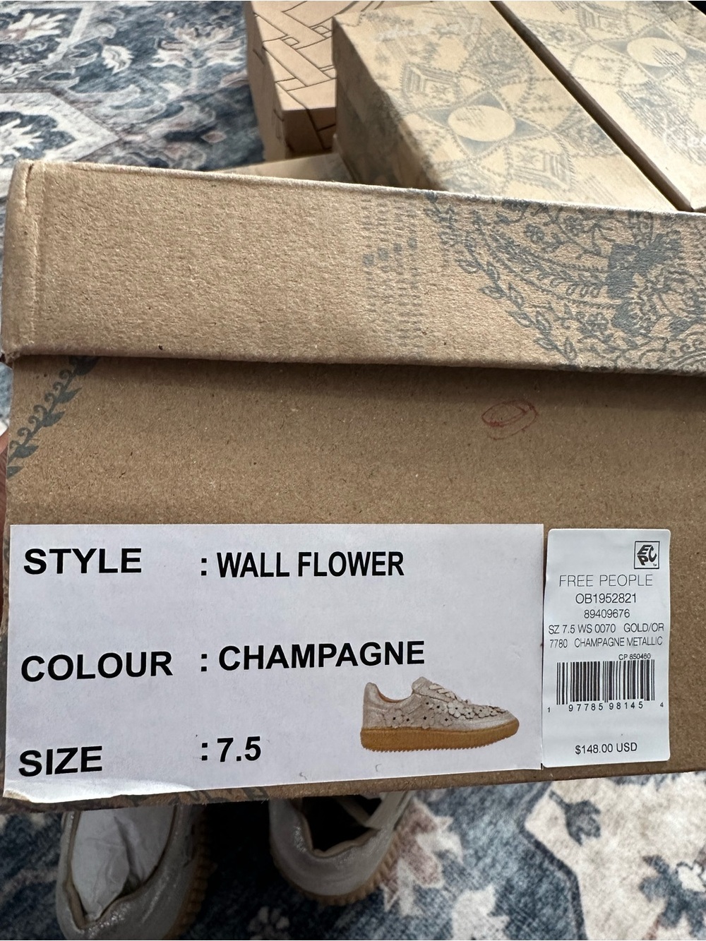 Free People Wall Flower Sneakers - Champagne Metallic